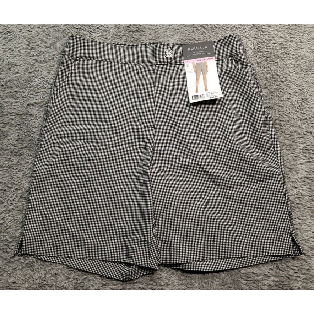 New Rafaella Shorts Womens Sz 6 Chino Stretch Dress Office Pockets Pull-On